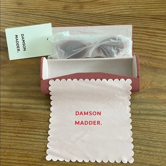 ** SOLD ** NWT Damson Madder Pink Slim Oval Sunglasses - Picture 3 of 7